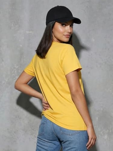 Image of NOBERO 100% Cotton T-Shirts for Women Stylish | Regular Fit | Graphic Printed T Shirts for Women 180 GSM Combed Cotton | Crew Neck Half Sleeve