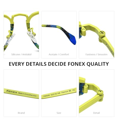 Image of FONEX Acetate Titanium Glasses Frame Men New Square Eyeglasses Spectacles Eyewear