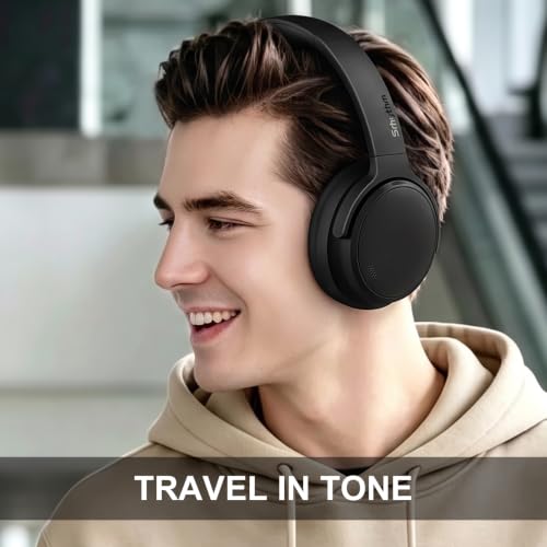 Image of Srhythm NiceComfort 35 (2nd Gen) Hybrid Noise Cancelling Headphones,Wireless Bluetooth 6.0, 5Microphones with ENC,Transparency,Spatial Audio,140H Playtime,Low Latency,Custom EQ via App Black
