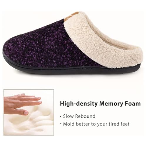 Image of ULTRAIDEAS Women's Indoor Outdoor Slipper Memory Foam | Warm fleece lining for home comfort; durable non-slip sole; machine washable; multi-layer cushion support