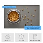 GORILLA GRIP 100% Waterproof Raised Edge BPA Free Silicone Pet Feeding Mat, Dog Cat Food Mats Contain Spills Protects Floors, Placemats for Cats and Dogs Water Bowl, 18.5x11.5, Gray - Image 5