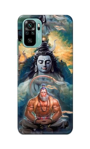 Image of Plastic Printfidaa Printed Hard Back Cover Case For Mi Redmi Note 10 | Mi Redmi Note 10S | Mi Redmi Note 11 Se Back Cover (Lord Shiva And Hanuma) -112