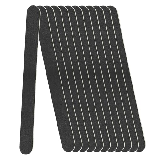 Pack de 12 Limas de Uñas Negras, Lima de Uñas de Doble Cara con Granos 100/180, Lima Lavable y Reutilizable para Manicura, Cuidado de Mascotas, Hogar y Belleza de Uñas