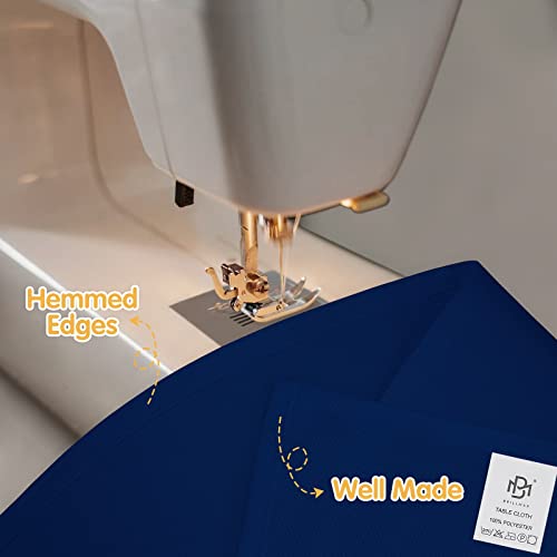 Image of BRILLMAX 6 Pack Navy Blue Tablecloths 60 x 102 Inch for 6ft Rectangle Tables - 150 GSM Polyester Fabric, 15 inch Standard Drop, Water, Stain & Wrinkle Resistant Cloth Cover for Wedding Dining Buffet