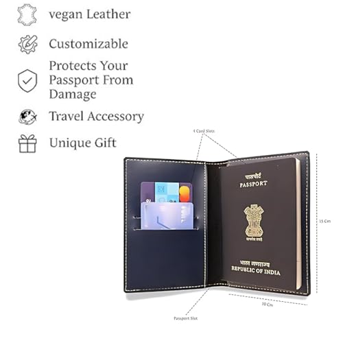 Image of Unisex Passport Cover for Men & Women | Printed, Classy & Stylish | Vegan Leather Passport Cover for Travel (UV Blue)