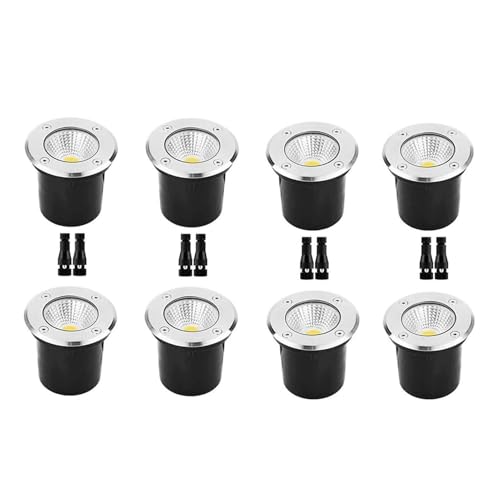 8 luci da Incasso per Esterni - Lampada da Terra a LED da Incasso IP67 Impermeabile, Lampada da Pavimento a LED a Bassa Tensione AC12V, per Illuminazione di vialetti, patii, Gradin