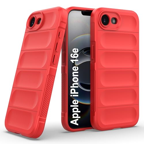 Image of Zapcase Back Case Cover for iPhone 16e | Compatible for iPhone 16e Back Cover | Liquid Silicon Magic Case with Camera Protection | Red