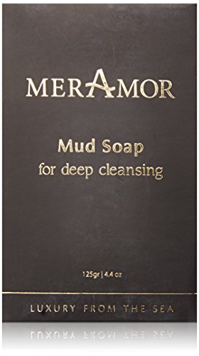 MerAmor Black Mud Soap Deep Cleansing Skin Reviver Original Minirals Dead Sea Natural Facial Treatment Soap Dead Sea Salts 125 Gram 4.4 Ounce