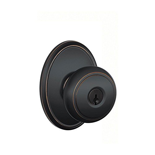 SCHLAGE F51A AND 716 WKF Andover Knob with Wakefield Trim Keyed Entry Lock, Aged Bronze