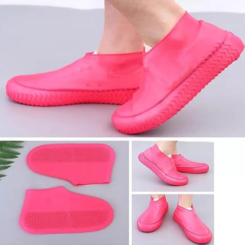 Schuhüberzieher Wasserdicht, Silikon Regenschutz Schuhe Schuhüberzieher, Überschuhe Regenüberzieher Schuhe Wiederverwendbare Anti-Rutsch Schuhüberzieher für Regen, Schlammige Straßen (Schwarz, M)