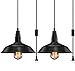 Produktbild SXMY Retro Schmiedeeisen Industrie Kronleuchter LED Pendelleuchte Innendeckenleuchte Dekorative Leuchten für Wohnzimmer Schlafzimmer-black-2Lights