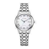 Citizen Reloj clásico automático con esfera blanca y diamante FE1240-57A para mujer