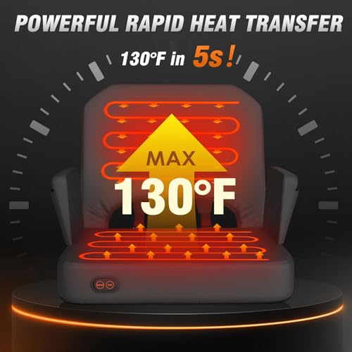 HOPERAN Heated Stadium Seats for Bleachers with Back Support - 3 Levels Bleacher Chairs with Back and Cushion and Armrest, Wide & Thick Padded Bleacher Seats, Stadium Chairs for Outdoor Sports Games by HOPERAN - Image 7