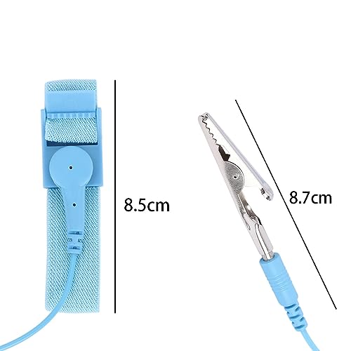 Image of Leadigol 5PCS Antistatic Wrist Strap,Adjustable ESD Wrist Band Reusable Anti Static ESD Wrist Strap Discharge Band