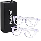 Aqulius 2 Pack Stylish Safety Glasses Goggles Anti Fog, Scratch Resistant, Safety Glasses for Women, Blue Light, Glasses for Nurses