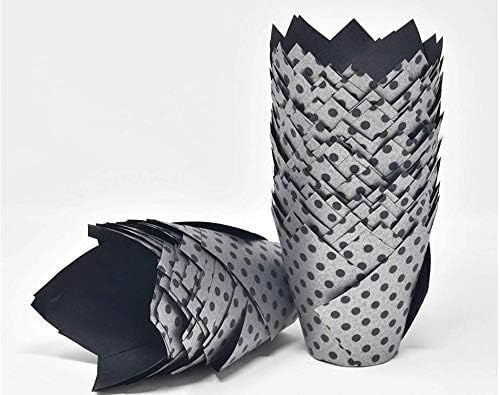 Tulip Muffin Wraps - Silver with Black Spot (50)