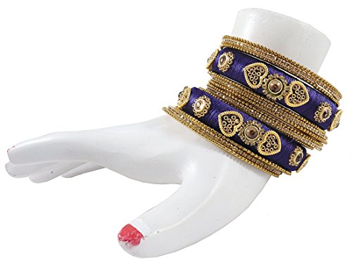 Image of NMII Get your traditions Valentine Gift for Girls & Women Silk Thread Bangle Set With Zircon For Womne & Girls
