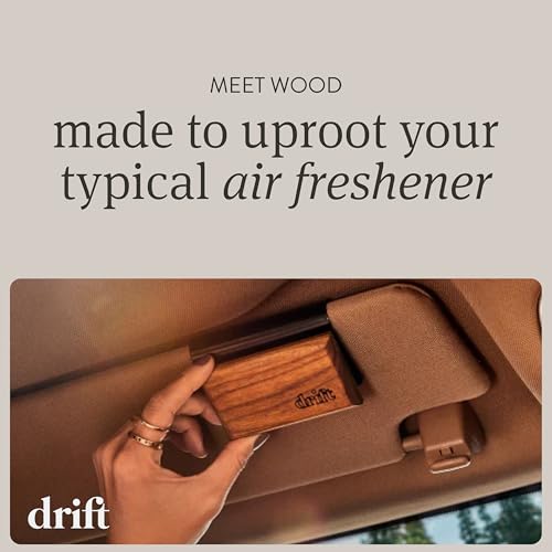 Image of Drift Car Air Freshener - The Original Wood Air Freshener - Car Odor Eliminator - Long Lasting Scent - Metal Clip - Essential Oils - Clean Ingredients - Amber Scent 3 Pack Starter Kit - CLIP INCLUDED