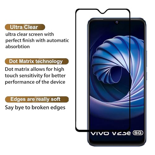 Image of HD Tempered Glass Screen Protector Compatible For Vivo V23E With Edge To Edge Coverage And Easy Installation Kit