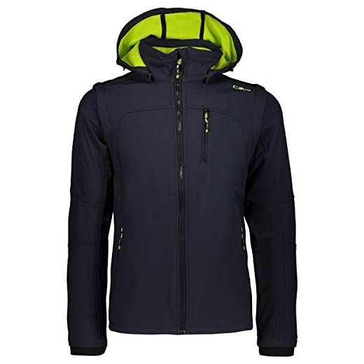 CMP – F.LLI Campagnolo Herren Softshelljacke mit abnehmbaren Ärmeln, Antracite-Cedro, 58