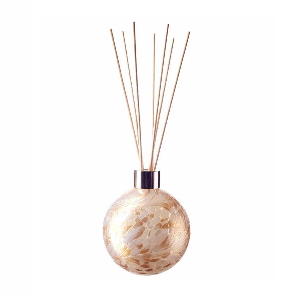Amelia Art Glass Champagne And White Reed Diffuser Sphere In Champagne White