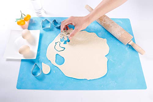 Super Kitchen Food Grade Non-stick Silicone Pastry Mat - For Heat Resistant Nonskid Table Mat,Silicon Baking Mat, Dough Rolling mat,Countertop Protector, Pie and Fondant Mat 23.6''15.75'' (Blue) - Thumbnail 7