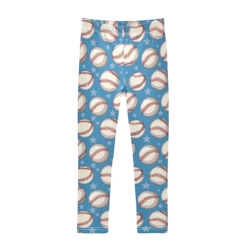 Wusikd Baseball Girls' Leggings Toddler Doodles Stars Kids Yoga Pants Dance Active Tights 4T