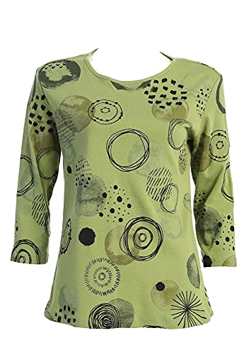 Jess & Jane Women's Magic Dots Cotton Tee Shirt Top (X-Large)