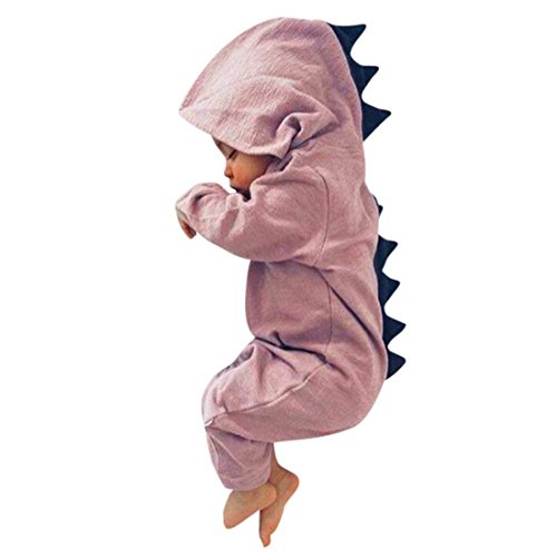 Image of Noubeau Interesting Infant Baby Kids Cartoon Dinosaur Hooded Romper Jumpsuit Layette Sets Clothes