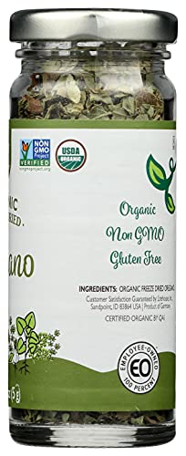 Green Garden Freeze-Dried Oregano - Freeze Dried Organic Oregano, Oregano Seasoning, Substitute Oregano Fresh, Freeze Dried Oregano Fresh, Gluten Free, Usda Organic, Vegan - 0.18 Ounce, 2-Pack #TOP3