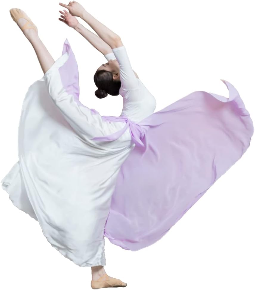 ROYAL SMEELA Women's Lyrical Dance Wrap Skirt - Flowy Maxi Skirts for Ballerina, Modern Contemporary Dance - Image 2