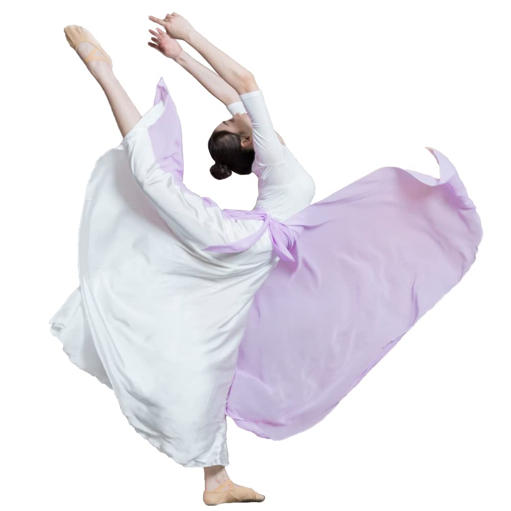 ROYAL SMEELA Lyrischer Tanzrock für Damen, langer Ballett-Wickelrock, fließender Maxirock für Ballerina, moderner zeitgenössischer Tanzrock