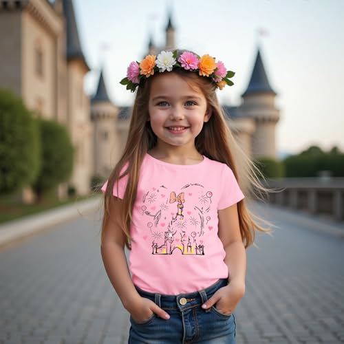 Image of GLIGLITTR Magic Shirt for Toddler Baby Girls Magical Kingdom Tshirt Cute Castle Outfit Holiday Family Vacation Summer Tee Top
