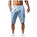 RYTEJFES Pantaloni corti da uomo in lino, estivi, casual, comodi, per attività all'aria aperta, corti, sportivi, per il tempo libero, da uomo, da spiaggia, con tasca, Blu, s