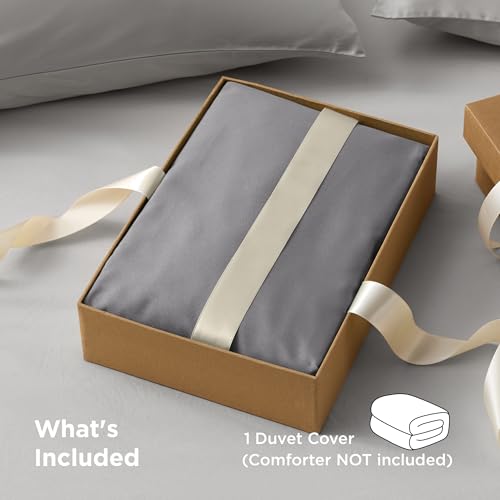 Image of Bedsure Duvet Cover Queen Size, 1Pc Soft Double Brushed Bedding, Grey | For Kids & Adults, 90 inchx90 inch, Only 1 Comforter Cover, No Pillow Shams, Hotel Luxury, Breathable, Lightweight, Zipper Closure