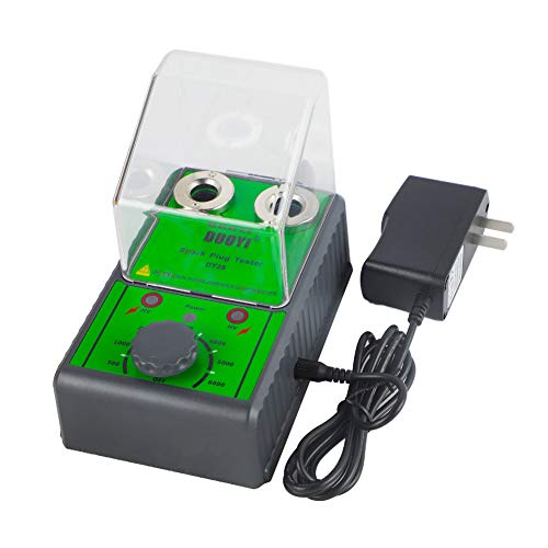 Car Spark Plug Tester Dual Holes Spark Tester Working Frequency 500-6000rpm Spark Plug Tool for 12V Gasoline Vehicles Ignition Coil Tester with A Protective Cover, Spark Plug Not Included