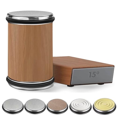 Rolling Knife Sharpener, Knife Sharpener with 2 Diamond and Corundum Discs, lethaer strop, Roller Knife Sharpening with 15 & 20 Degree Magnetic Angle for Kitchen Knives