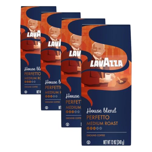 Image of Lavazza Perfetto Ground Coffee Blend, Dark Roast, 100% Arabica, Full-bodied, 12 oz - Packaging May Vary (Pack of 4)