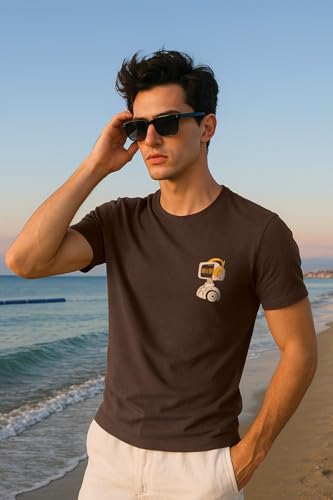 Image of Veirdo Men's Trendy Graphic Regular Fit T-Shirt Combo Pack of 2 | Casual Pure Cotton Round Neck Tees | Stylish Fashion Tops for Everyday Wear | Sizes: S to XXL