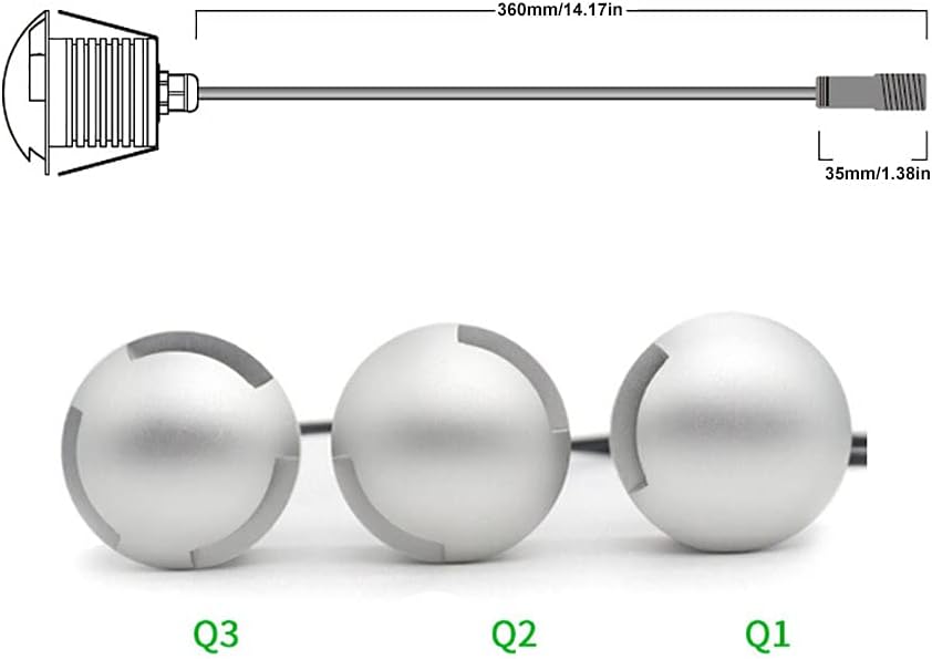 E-Simpo® 10pcs 3W Waterproof LED Underground Lamp,led Driveway Lights, Side Emitting, LED Floor Light, LED Path Light, LED Stairs Light IP67 DC12-24V 280LM,with Embeded Holder. (Q3-Warm White)