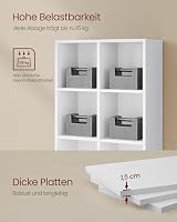VASAGLE CUSTOS Kollektion - Bücherschrank, Bücherregal, mit 8 Fächern, Büroregal, Würfelregal, Standregal, für Wohnzimmer, Schlafzimmer, Büro, Kinderzimmer, wolkenweiß LBC024WTV2 – Ansicht 6