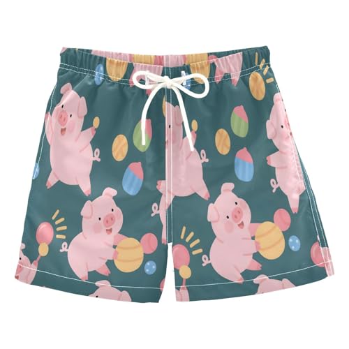 Boys Swim Trunks Toddler Swim Shorts Little Boys Swimwear Cute Pig Ballon Bathing Suit Swimsuit Multi