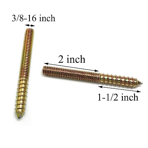 Image of 8pcs Self-Tapping Screw Hanger Bolts 3 /8 inch-16 x 3-1 /2 inch Hanger Bolts Double Headed Bolts for Furniture Wood Joint