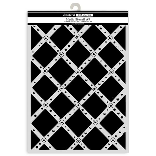 Pochoir A3 flexible et lavable Stamperia motif losanges pour peinture