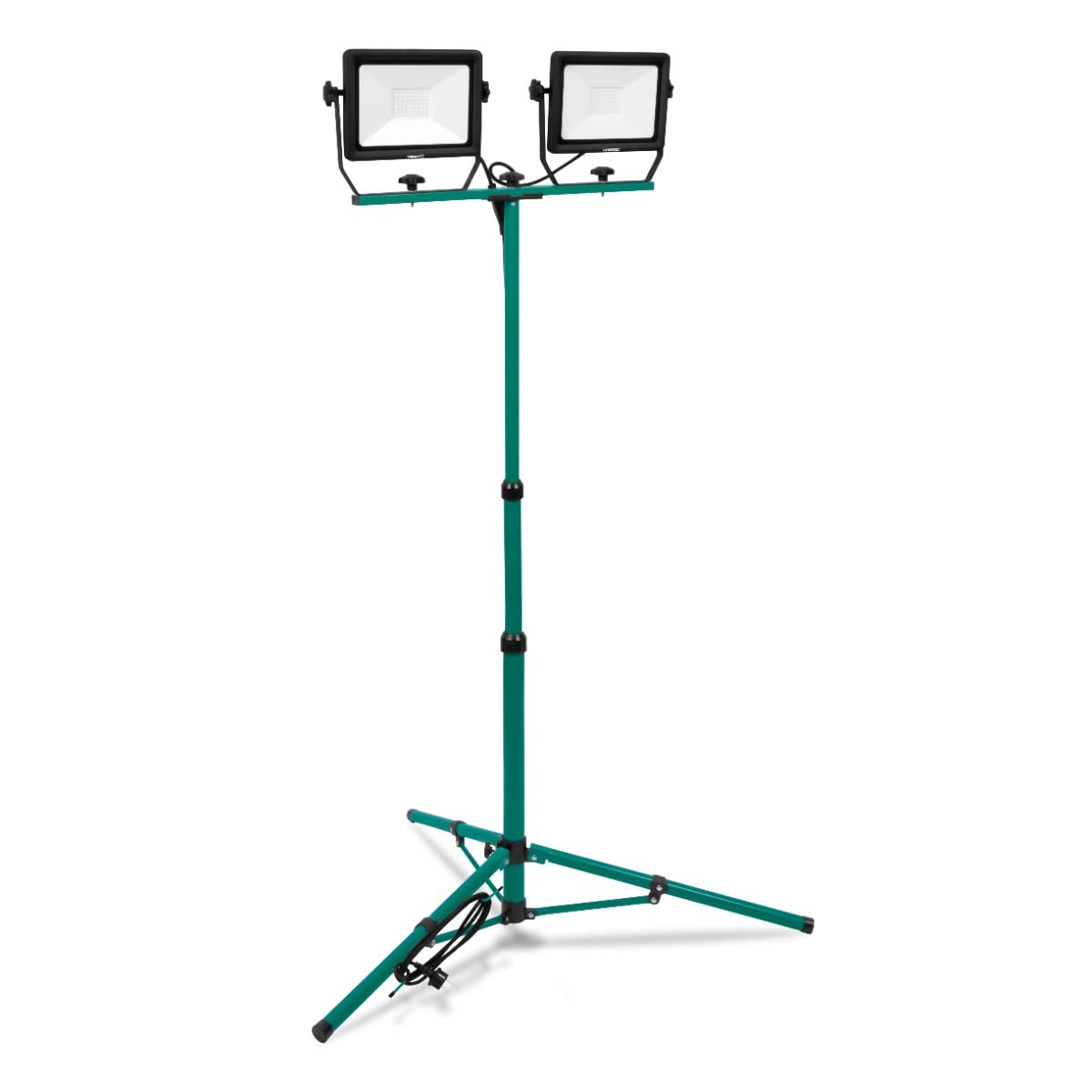 VONROC Foco de trabajo LED 2x 50W - 9500 lúmenes - Soporte regulable en altura - Giratorio e inclinable