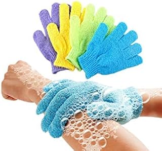 BODY WASH EXFOLIATING SCRUB GLOVE – 2 Pair | Shower Scrub Exfoliator Wash Mitt | Bath Mitt For Men, Women, Kids | Dirt, Debris, Fake Tan & Dead Skin Remover | Body Loofah Scrub Cloth | Loofah Mitten