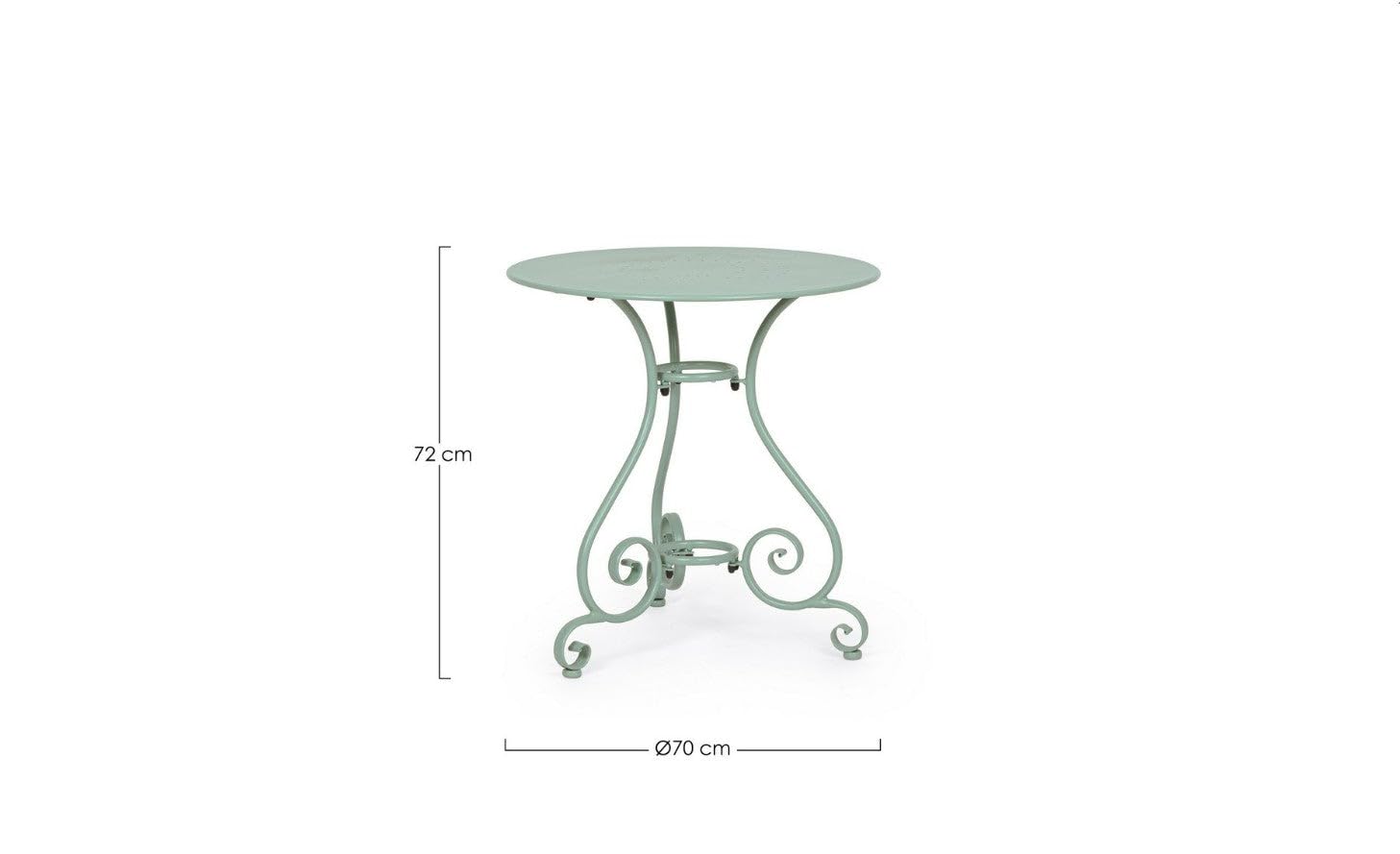Decor Space Set Etienne Tavolino Ø 70 cm con 2 poltrone colorate in acciaio per giardino e bar finitura opaca (Antracite)