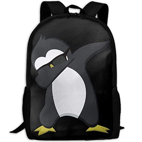 Best  Casual Funny Dabbing Penguin Laptop Backpack School Bag Shoulder Travel Daypack