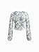 CIDER Floral Print Long Sleeve Crop Top V Neck Blouse Women Fashion