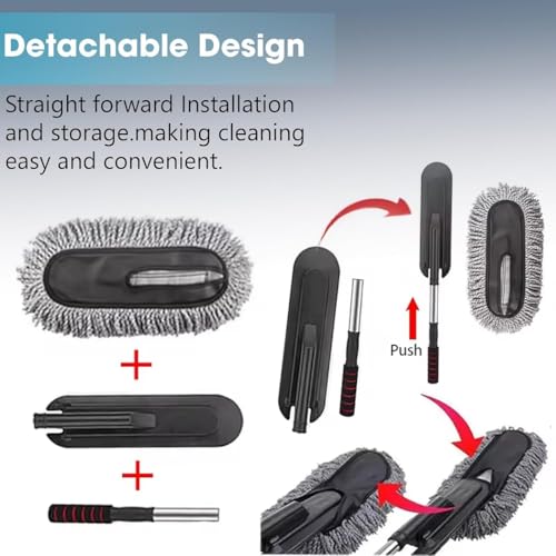 Image of CX2 Microfiber Car Wash Duster with Expandable Handle, Scratch-Free, Wet & Dry Multi-Purpose Auto Detailing Tool